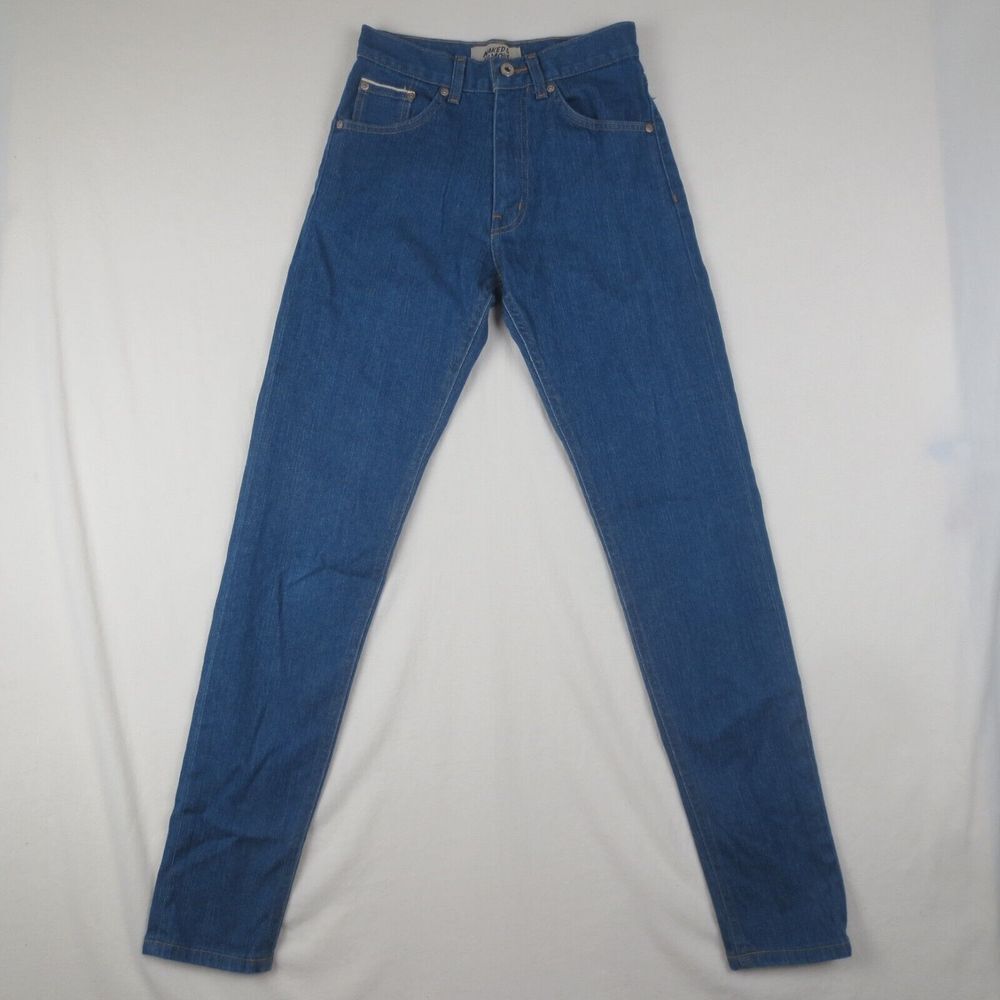 Naked & Famous Jeans Womens 25‎ Island Blue Stretch Selvedge Max High Rise Denim